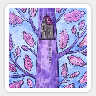 Purple Tree Sticker